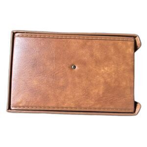 Vintage 80s Brown Faux Leather Cassette Tape Carrying Case Holds 60 Double Sided